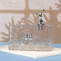 Glacier-patterned desktop tissue box