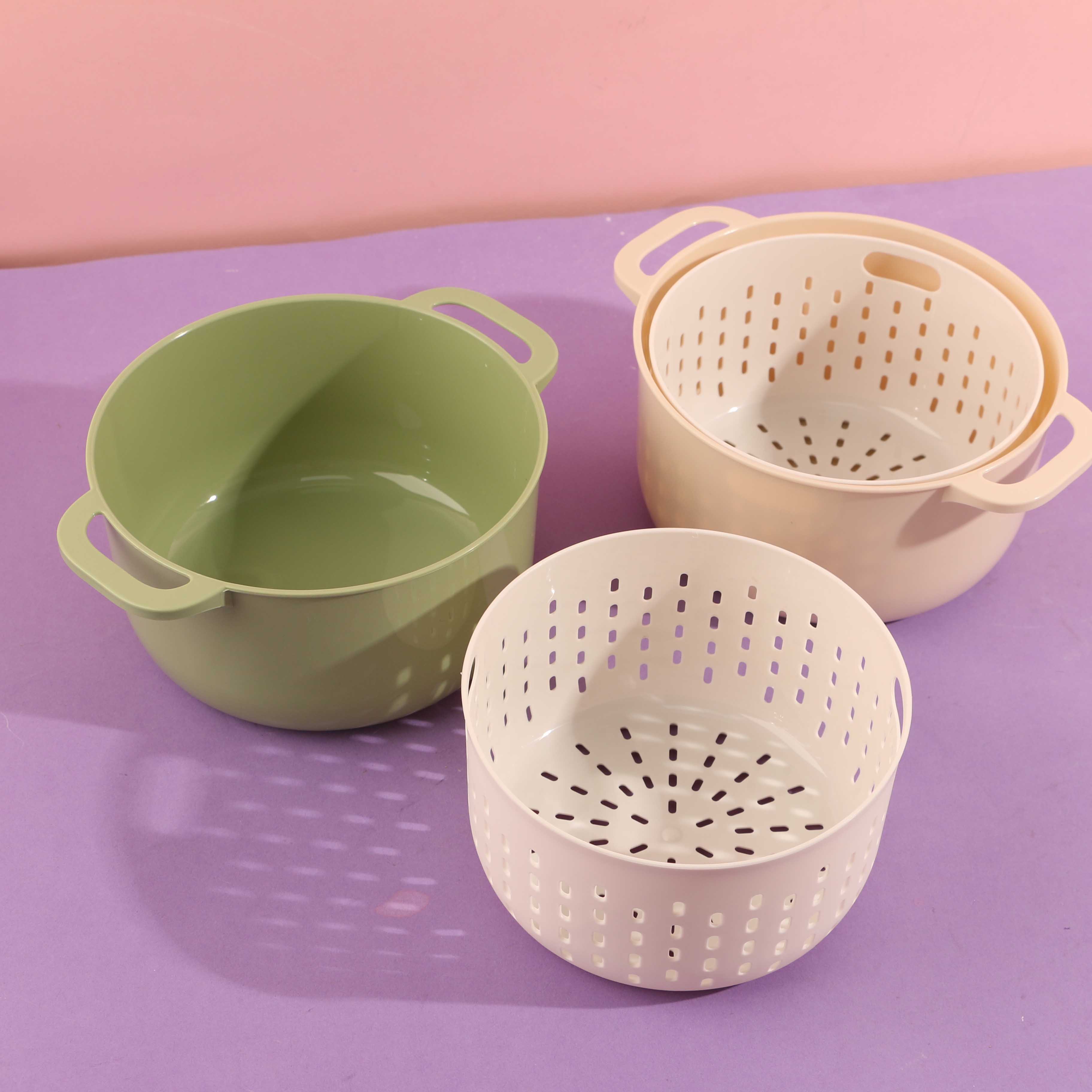 大号珐琅两件套沥水篮989