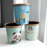 سلة قمامة مزينة بملصقات كارتونية، موديل 8631