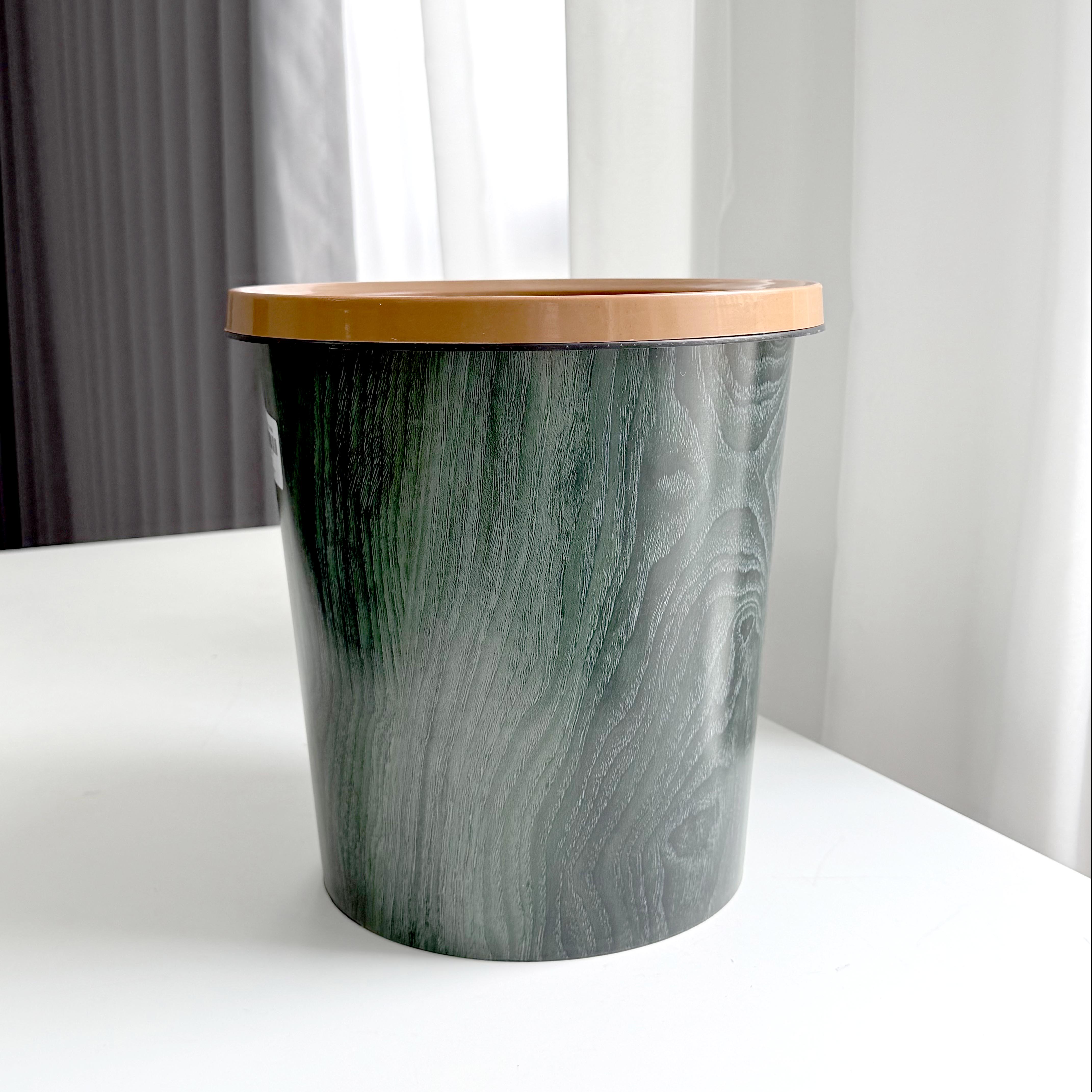 8631 Press-fit Wood-grain Trash Bin