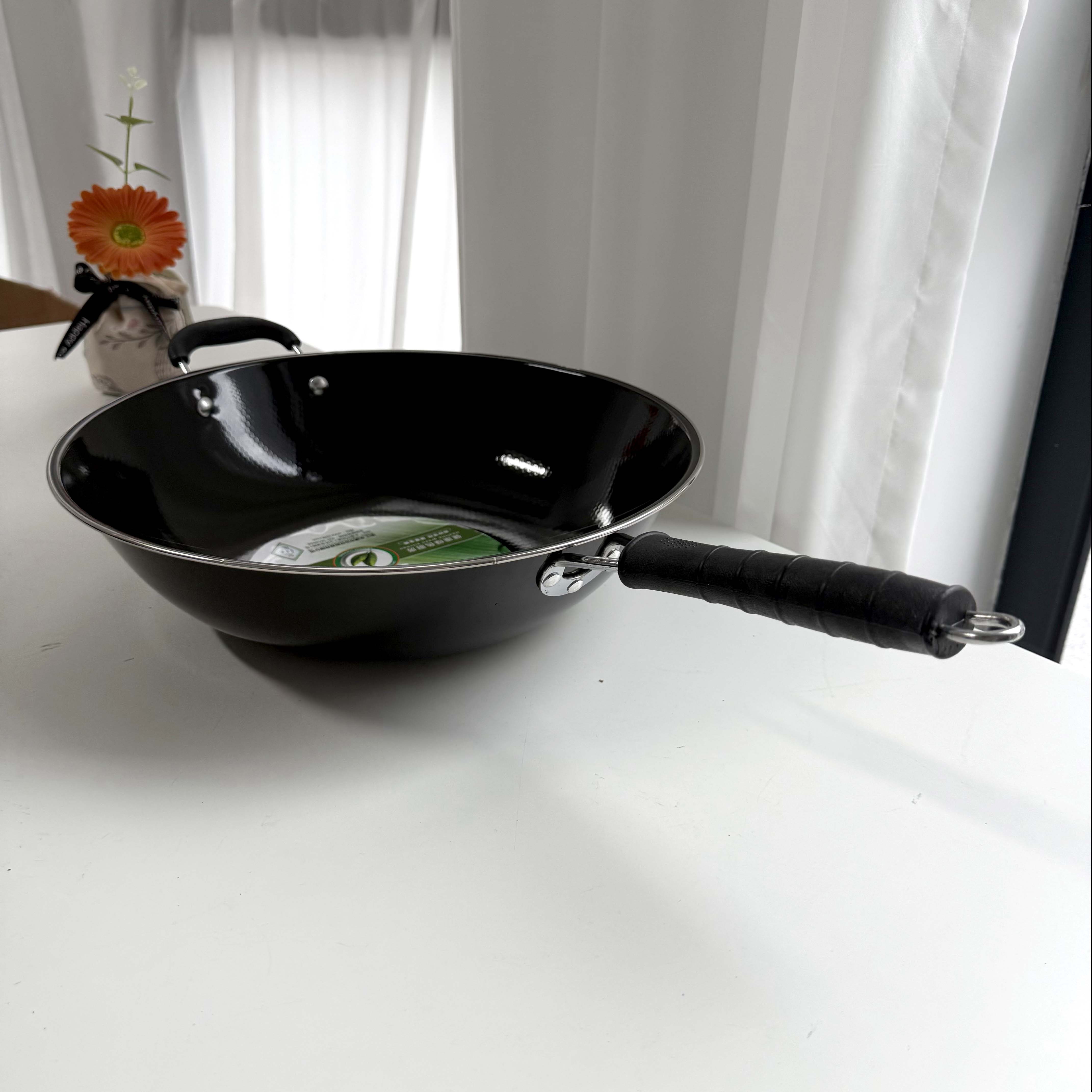 07 Enamel Flat Bottom 34CM