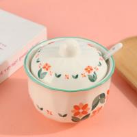 Petit pot à épices en damier (aux motifs de pêches et d'abricots des montagnes sauvages)