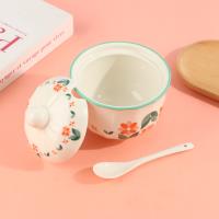 Petit pot à épices en damier (aux motifs de pêches et d'abricots des montagnes sauvages)