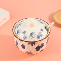 Small rhombus-patterned seasoning jar (maple leaf design)