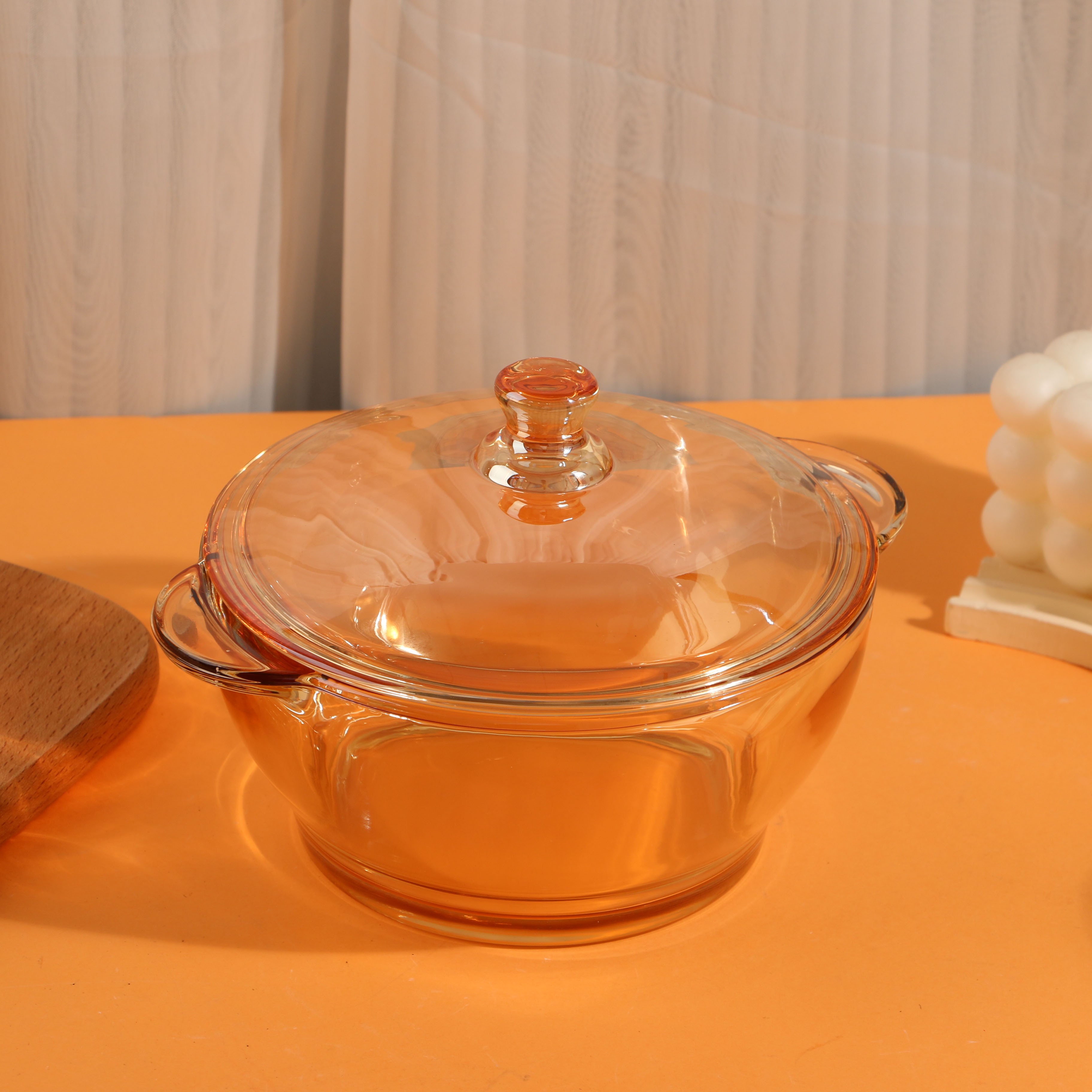 BW-001LJ双耳玻璃碗带盖