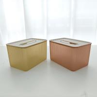 透明细条纹纸巾盒7738