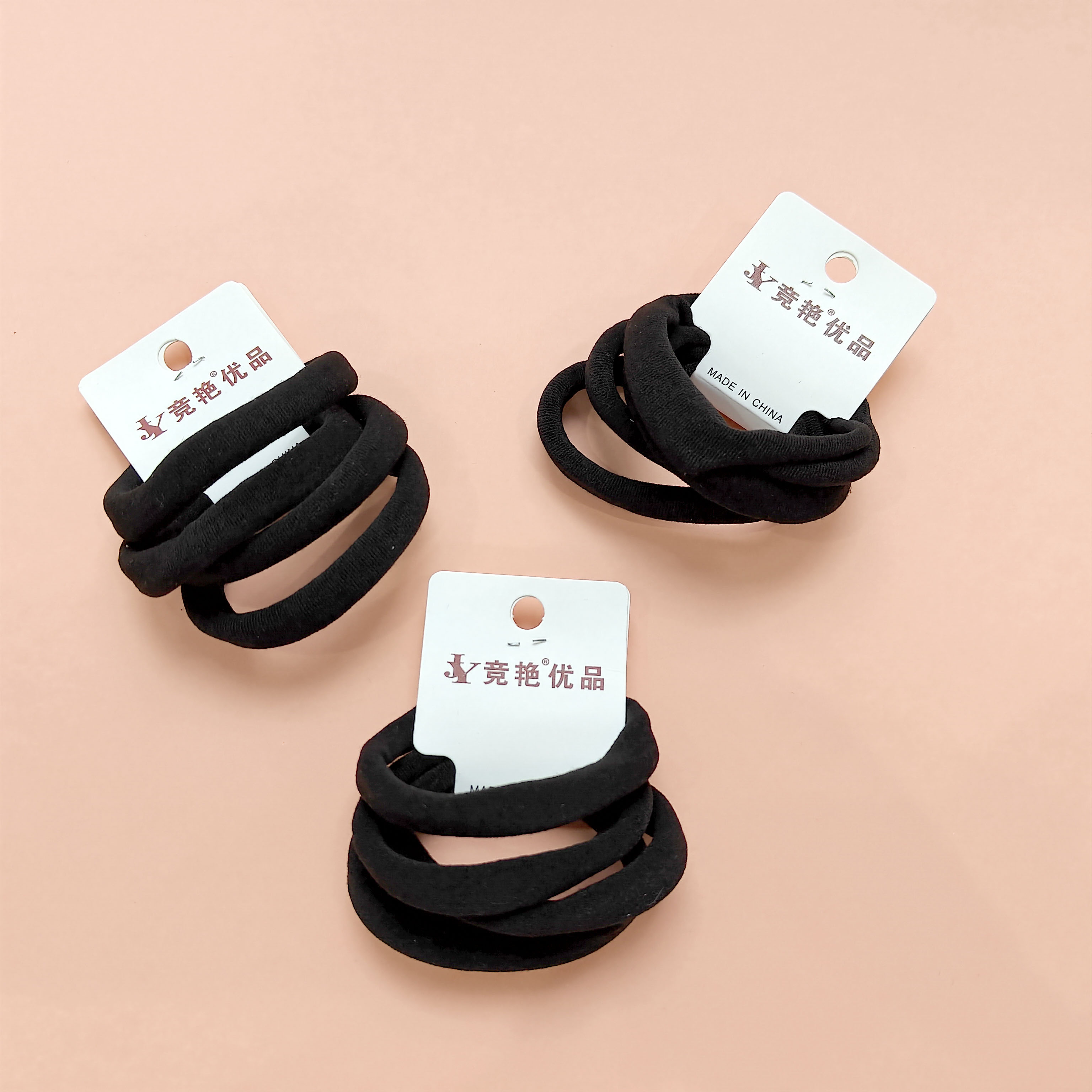 4 black high-elasticity rubber bands