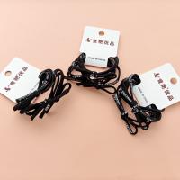 3 black letter bow-tie headbands