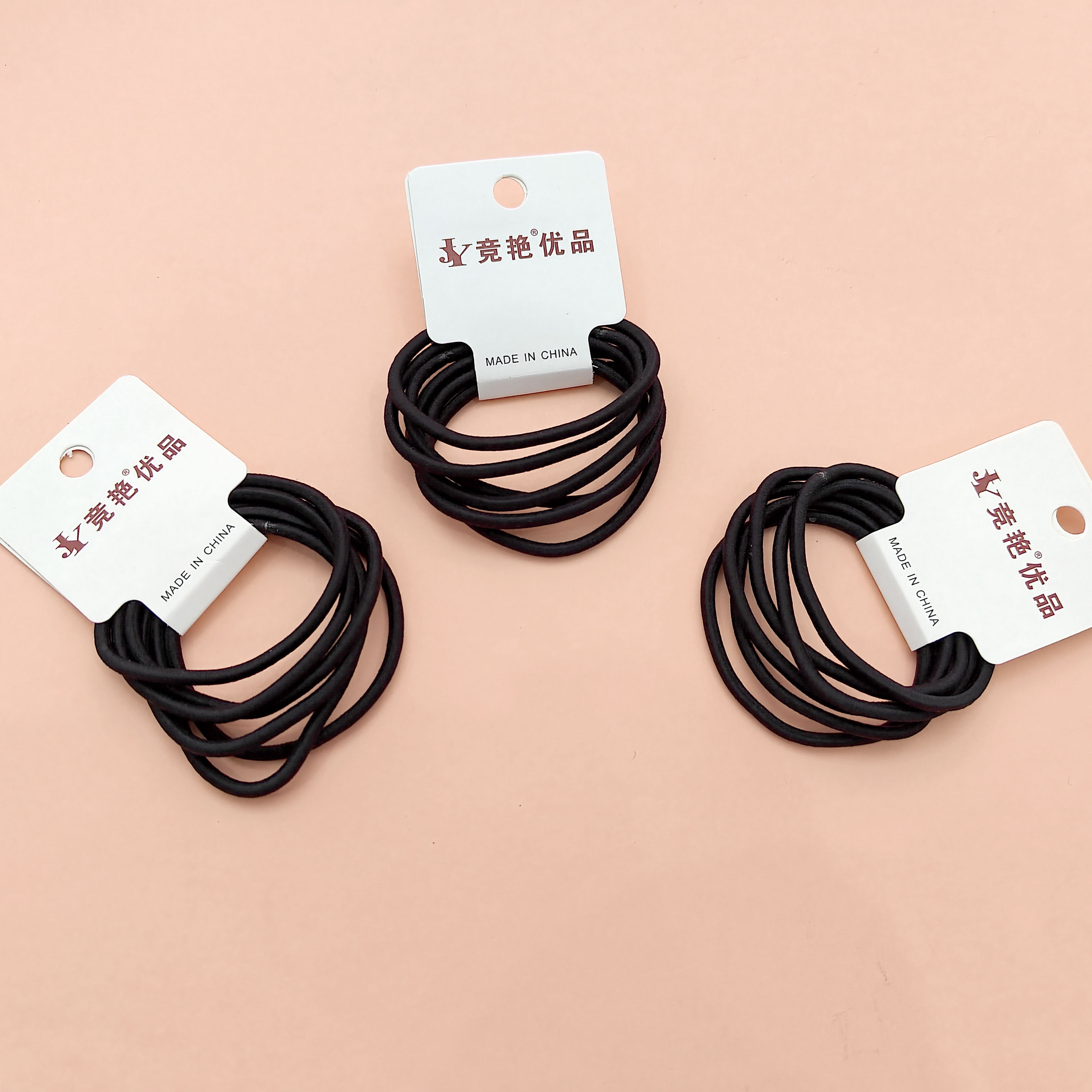 6 black seamless rubber bands