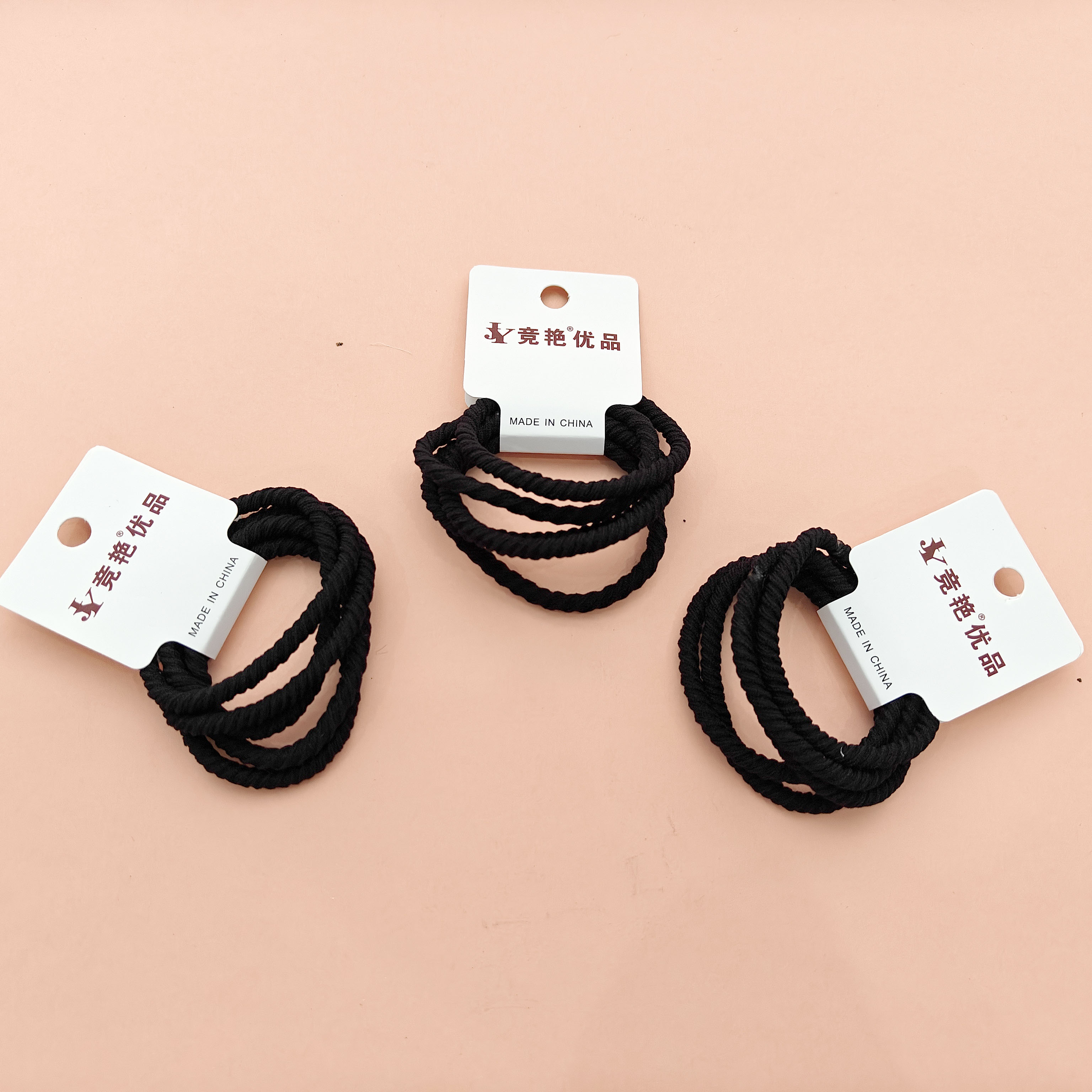 5 black threaded headbands