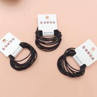 12 black thin elastic hair ties