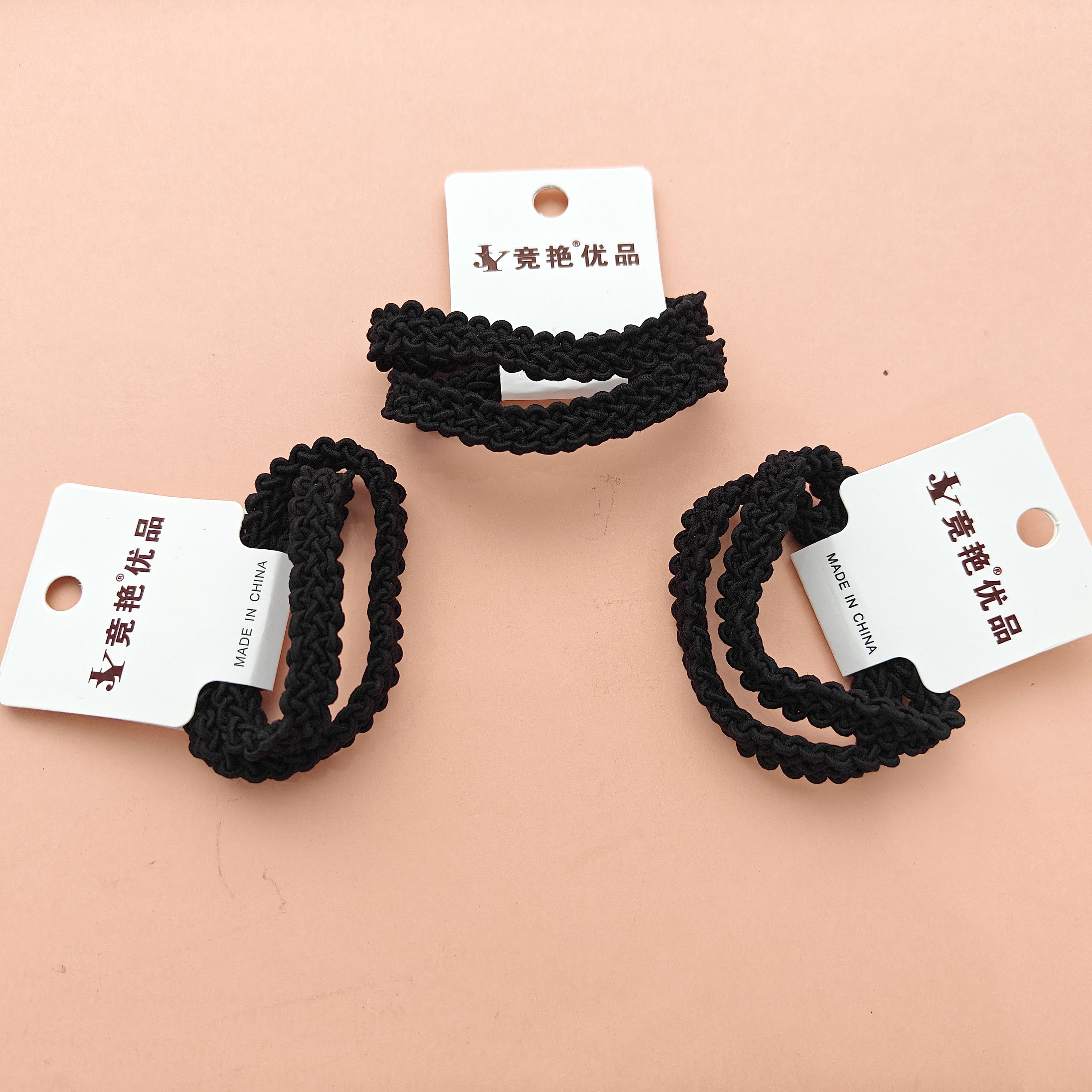 2 black high-elastic sports anti-slip headbands