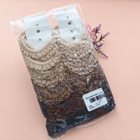 2 black coffee-colored ruffled lace hair ties