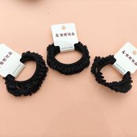 2 black thick lace hair ties