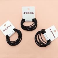 8 black high ponytail-style durable hair ties