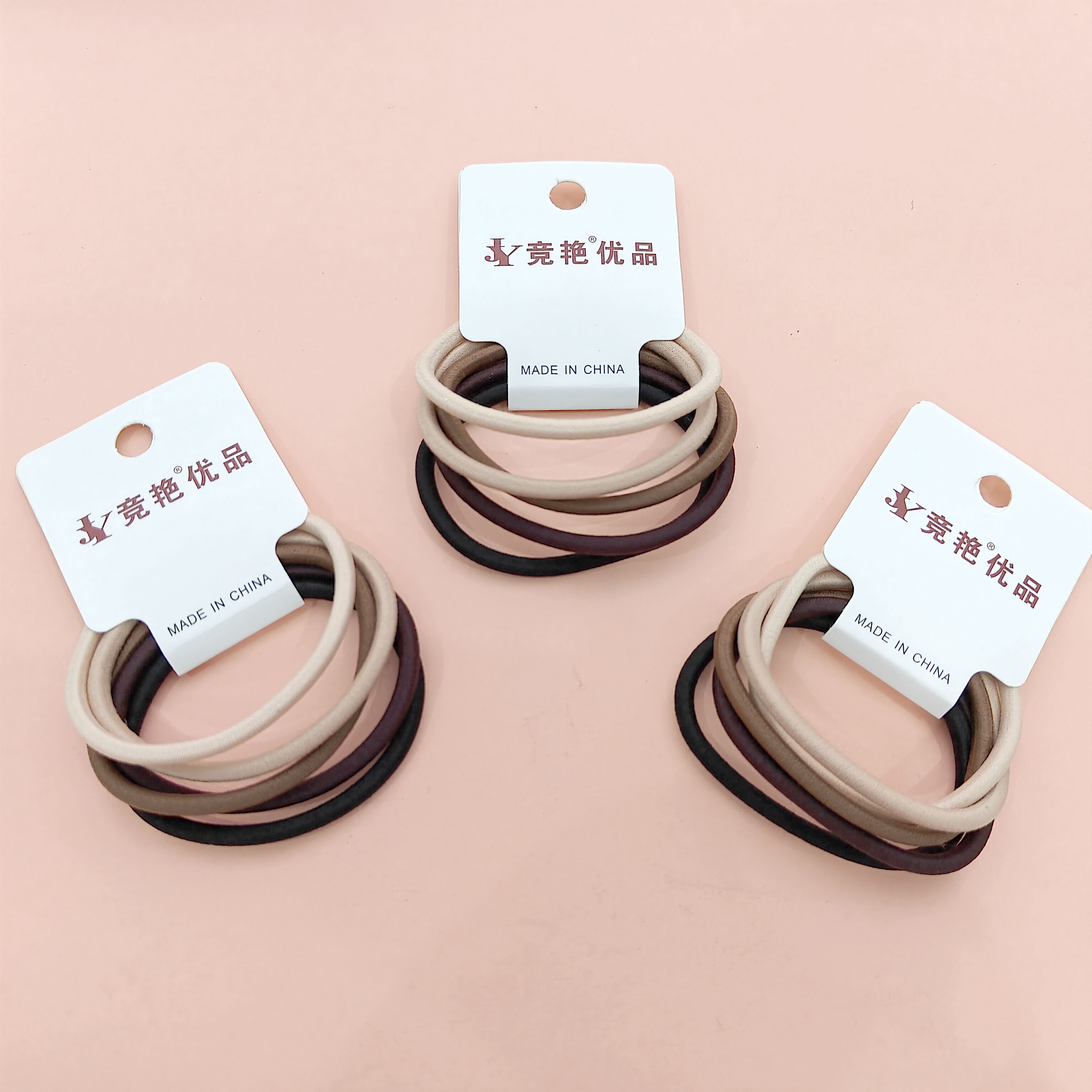 5 thick, durable hair ties in earth tones