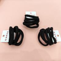 6 black high-elasticity seamless hair ties