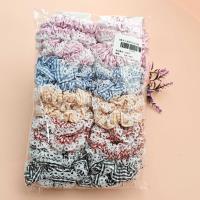 2 square floral lace hair ties