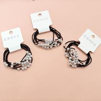 2 black multi-strand pearl headbands