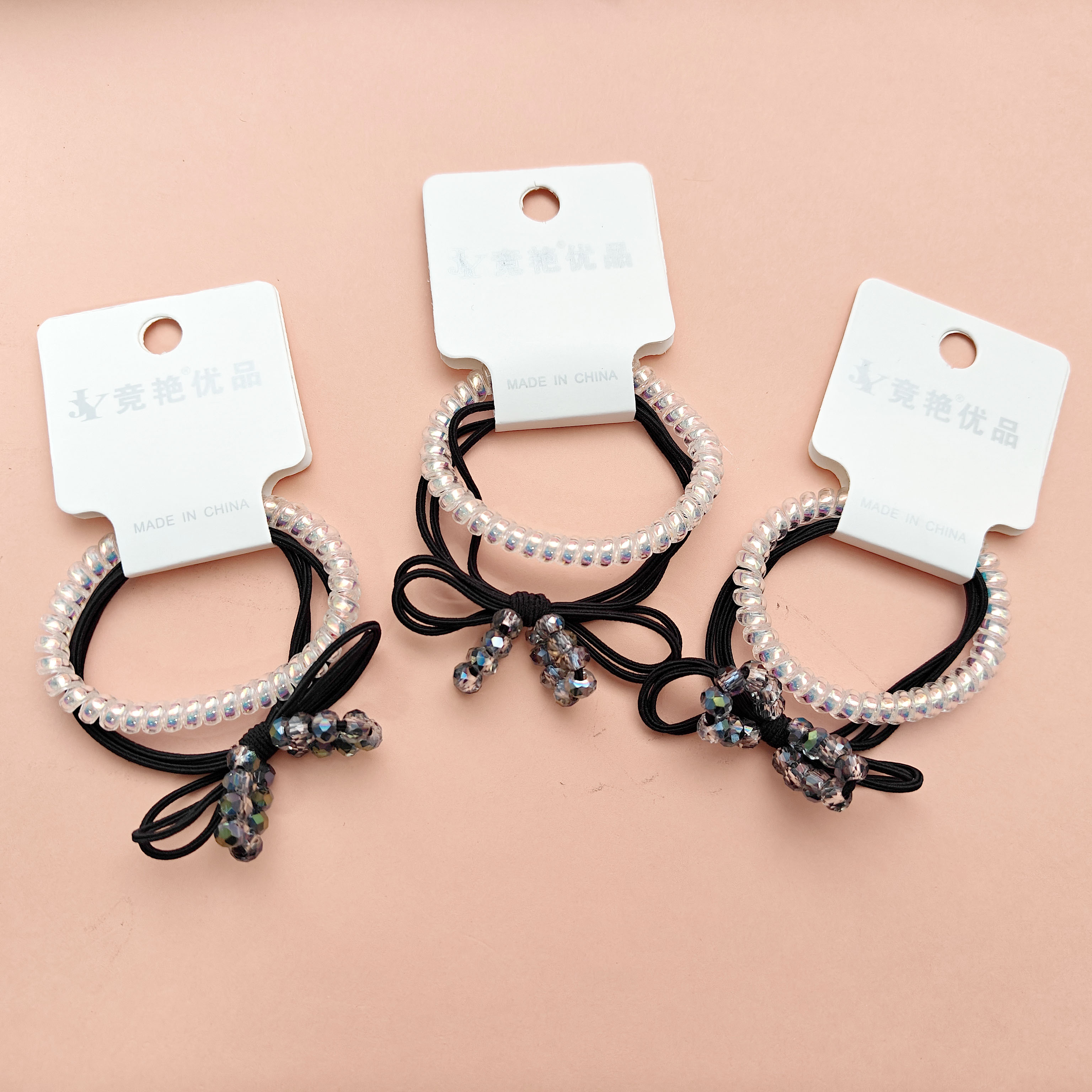 2 crystal bow-tie headbands