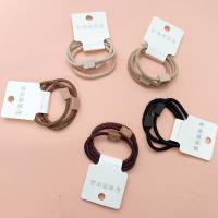 3 pieces of high-elasticity bear-head ropes in earth tones