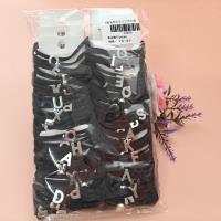 3 black laces with English letter heads