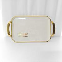 6527-C شكل مستطيل صغير مذهب.