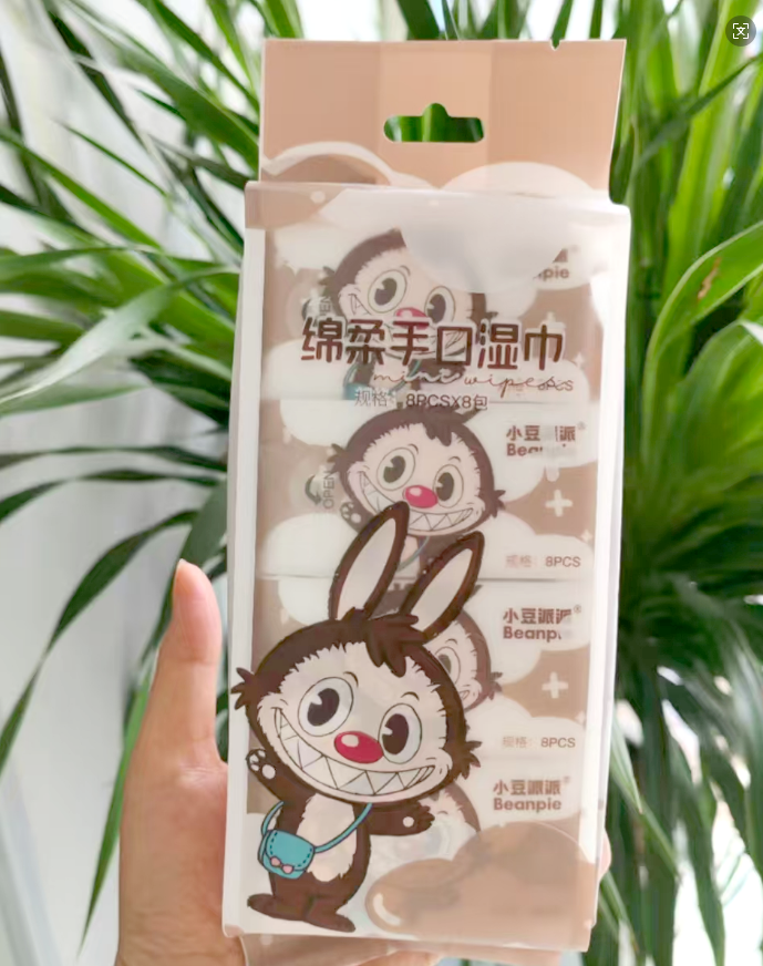 9657拉布布四连包湿巾