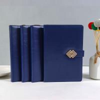XX-25-122 Round Gold Buckle Leather Cover Diary Notebook