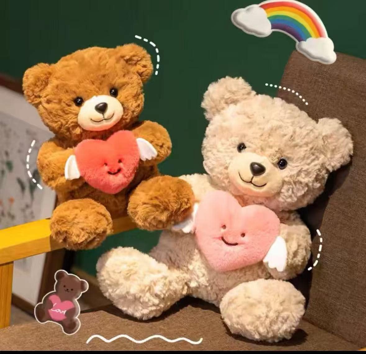 Heart-shaped bear - 40-50cm