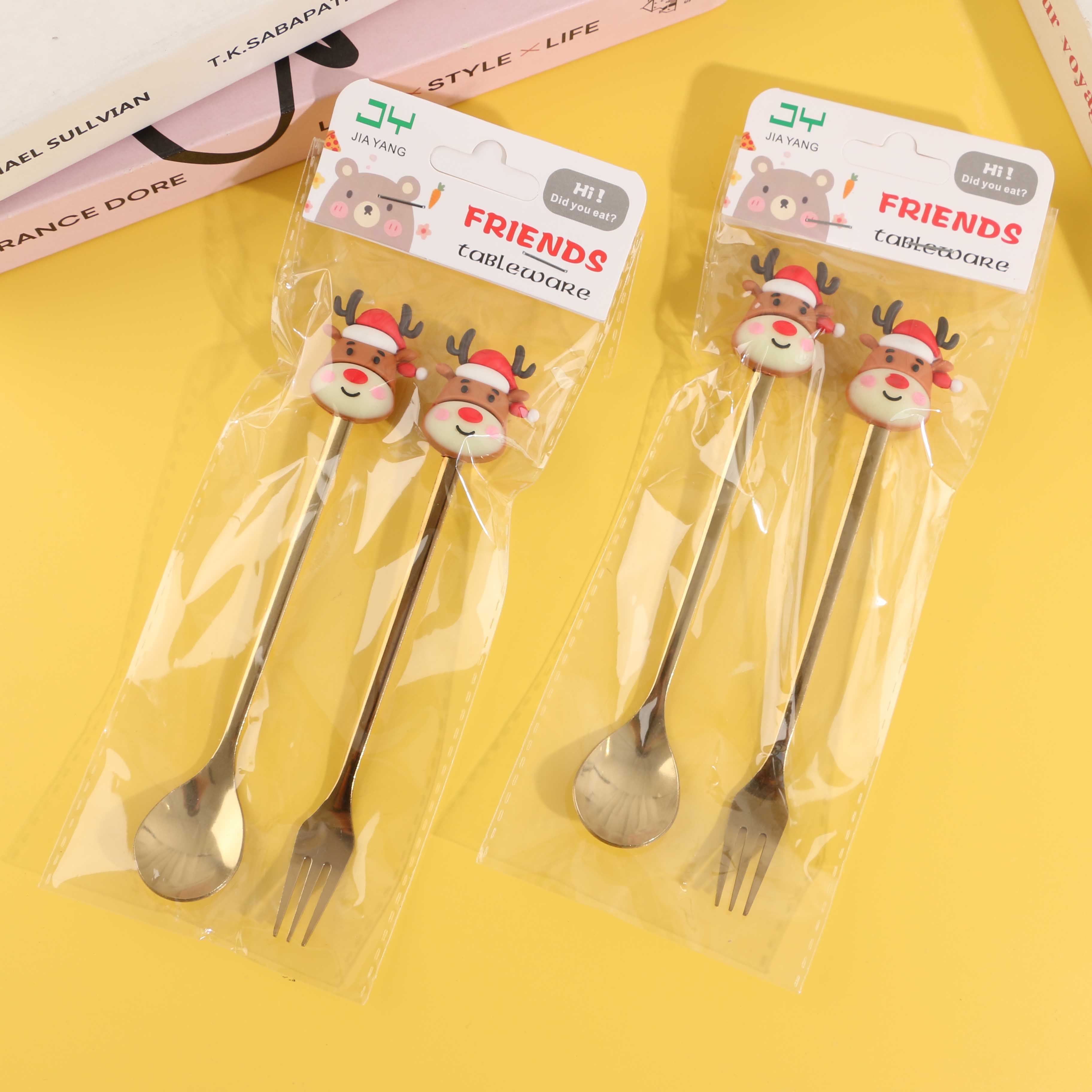 Gold-plated Christmas spoons and forks