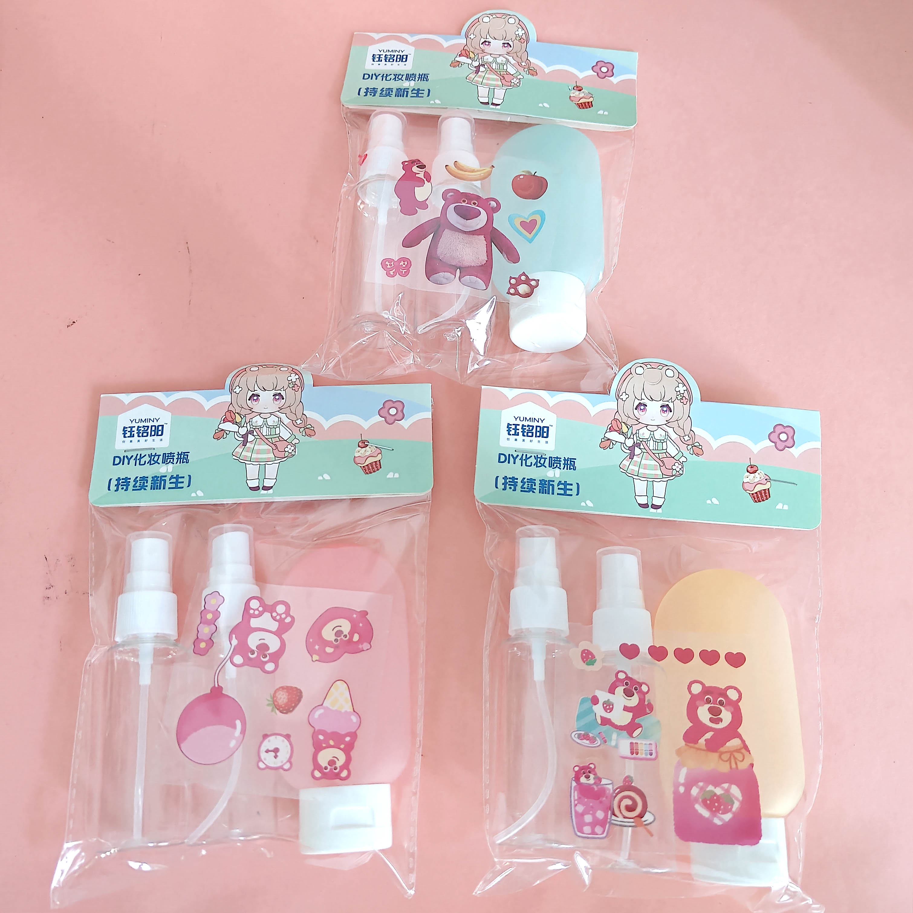1+2 refillable spray bottle set