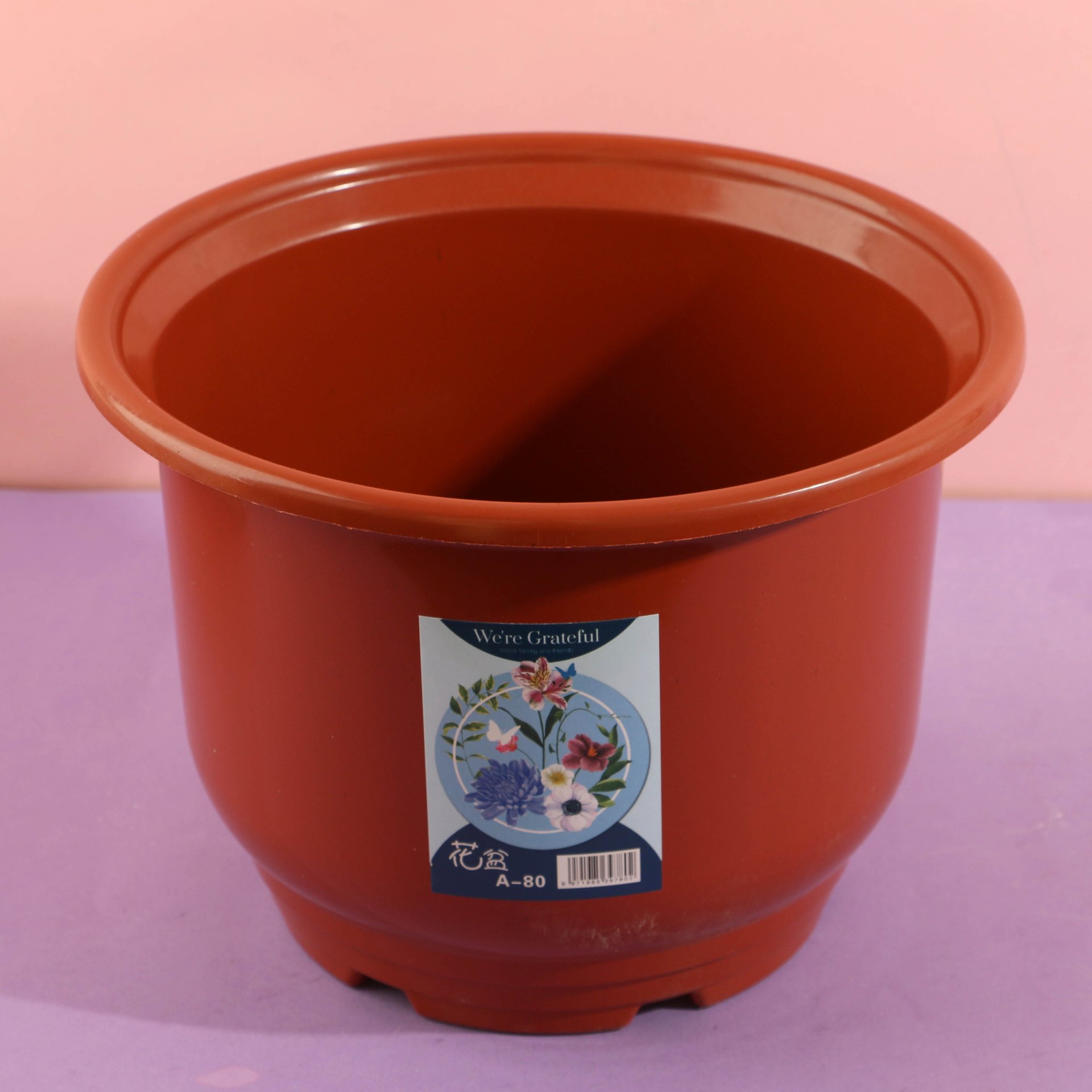 A-80 iron red flower pot