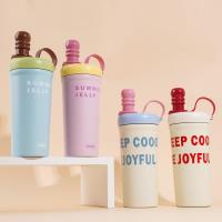 Fashionable portable flower-printed tea cup, 600ml