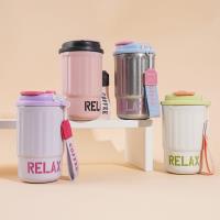 Double-drinking striped coffee cup, 400ml