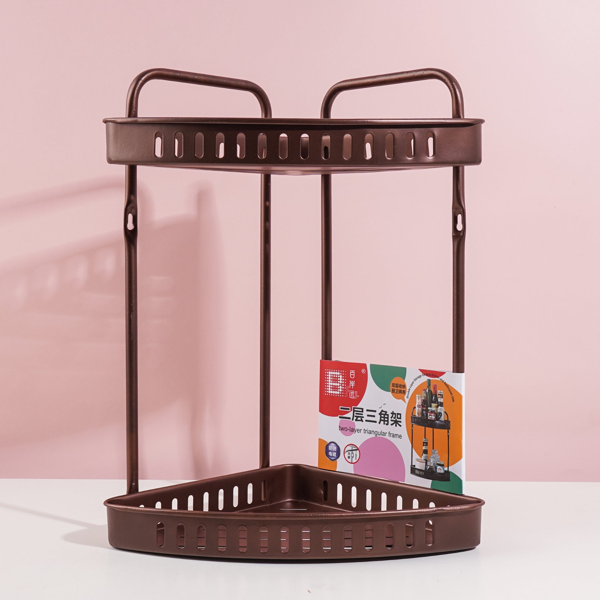 8660 Bronze Two-story Triangle Shelf