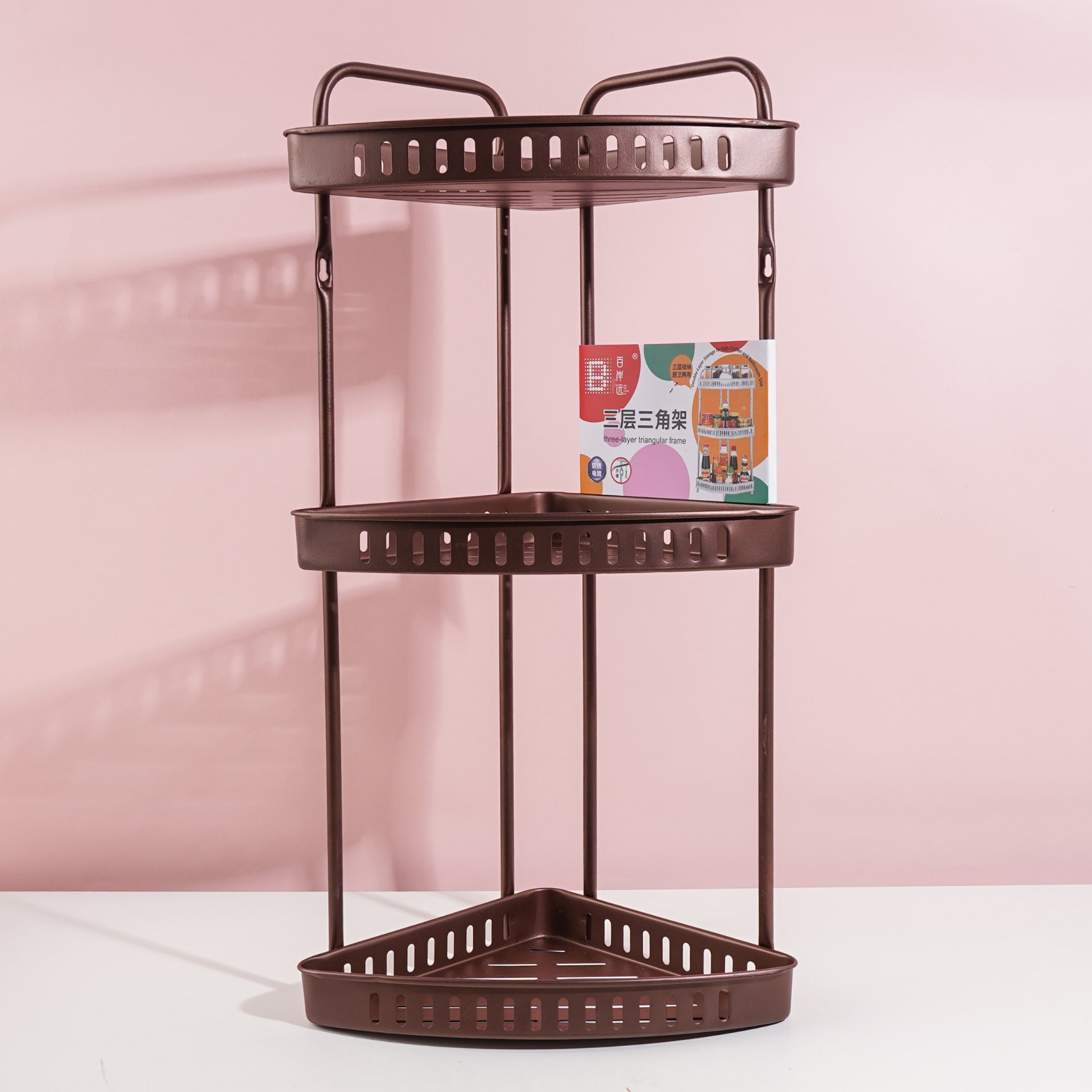 8661 Bronze Three-layer Triangle Stand