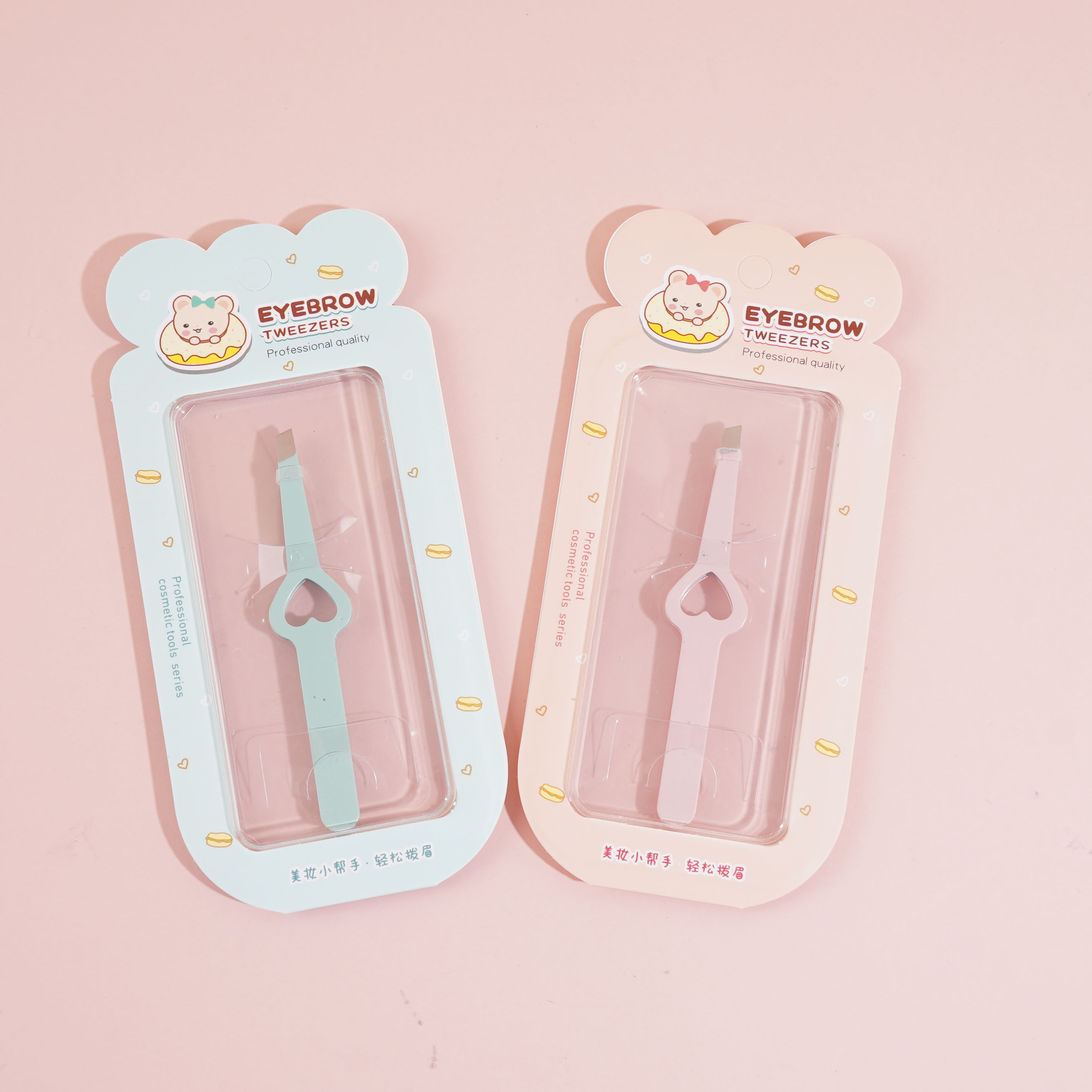 S-552 Large Heart-Shaped Color Eyebrow Tweezers