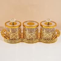 6290-C ماسة ذهبية شفافة صغيرة، جرة أوروبية ثلاثية التجميع.