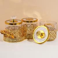 6290-C ماسة ذهبية شفافة صغيرة، جرة أوروبية ثلاثية التجميع.