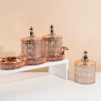 Ensemble de petits pots hermétiques Dior en or rose avec motif de rose, référence 6294-9C.