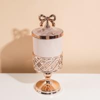 6899-B Rose Gold Edged Tall European-style Jar, Medium Size