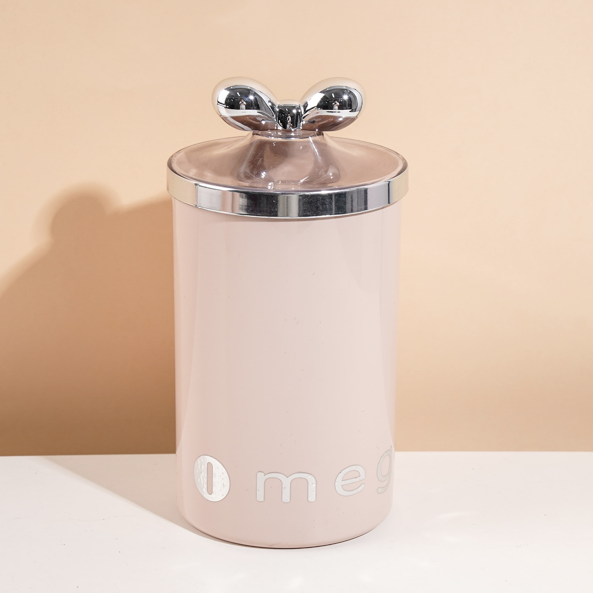 6899-1A Pink Silver-Edged Beaded Handle European-Style Large Jar