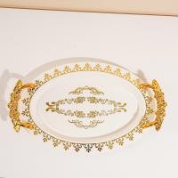 6896-1A grand plateau à bord large ovale avec poignée papillon blanche