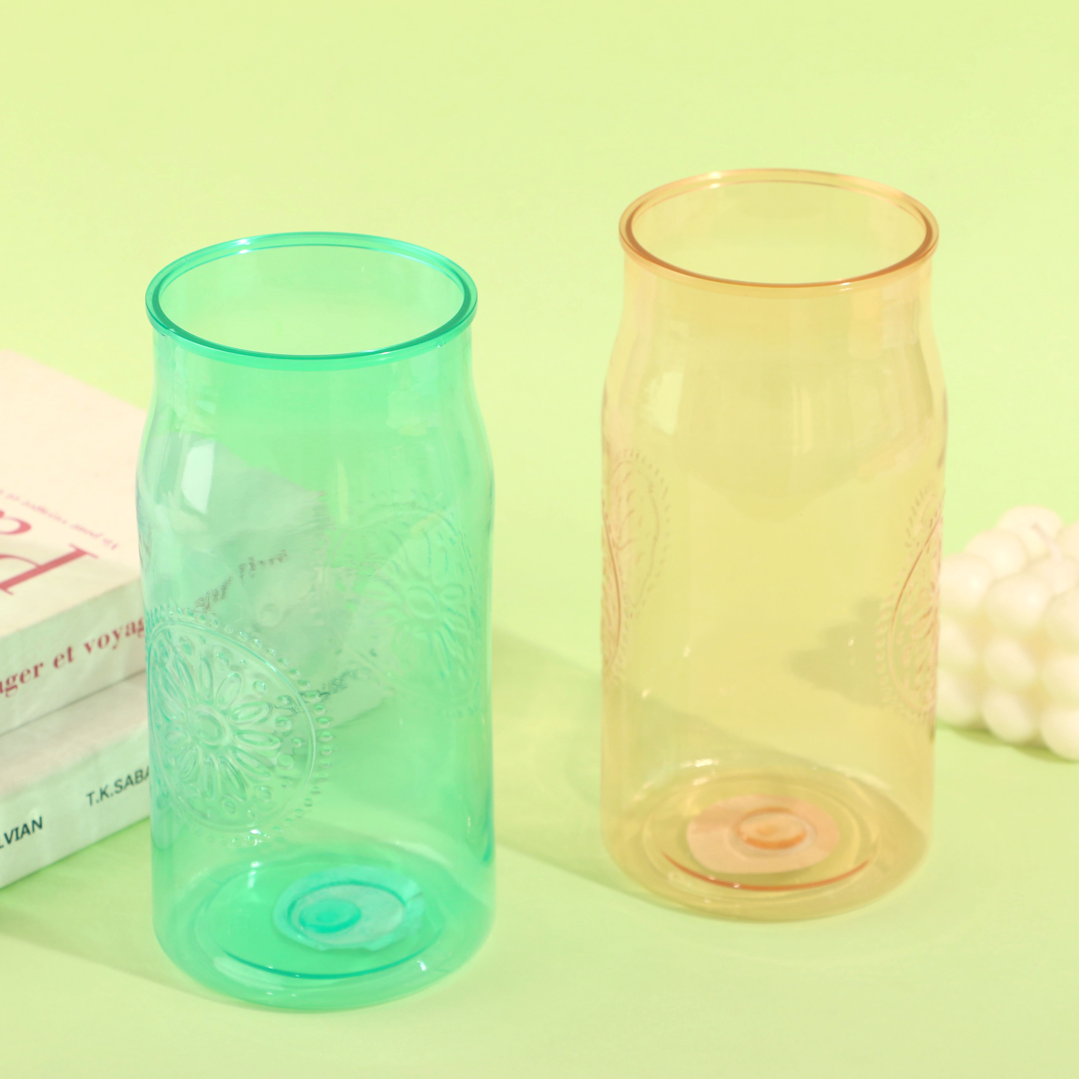 Vase - Wine bottle with vertical stripes (lightly transparent)  888