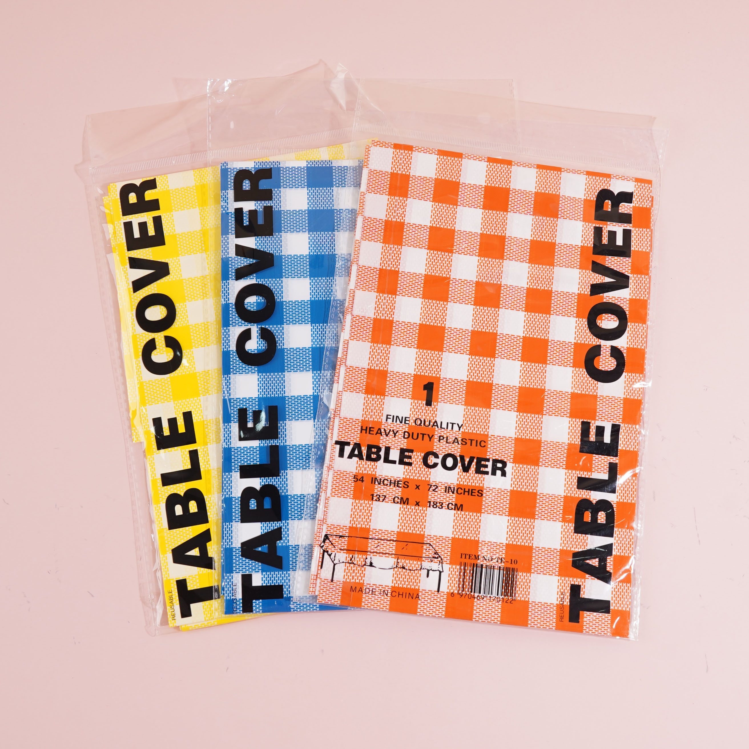 TE-10 disposable small checkered/striped tablecloth