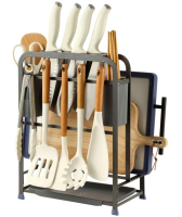 WS-330 Gun Gray Flat Iron Multi-functional Knife Rack (Tall)