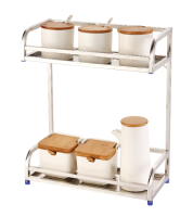 The CN-8261 stainless steel double-layer square storage rack