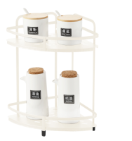 رف تخزين زاوي ذو طبقتين بأسلوب "كريمي" طراز WS-8350