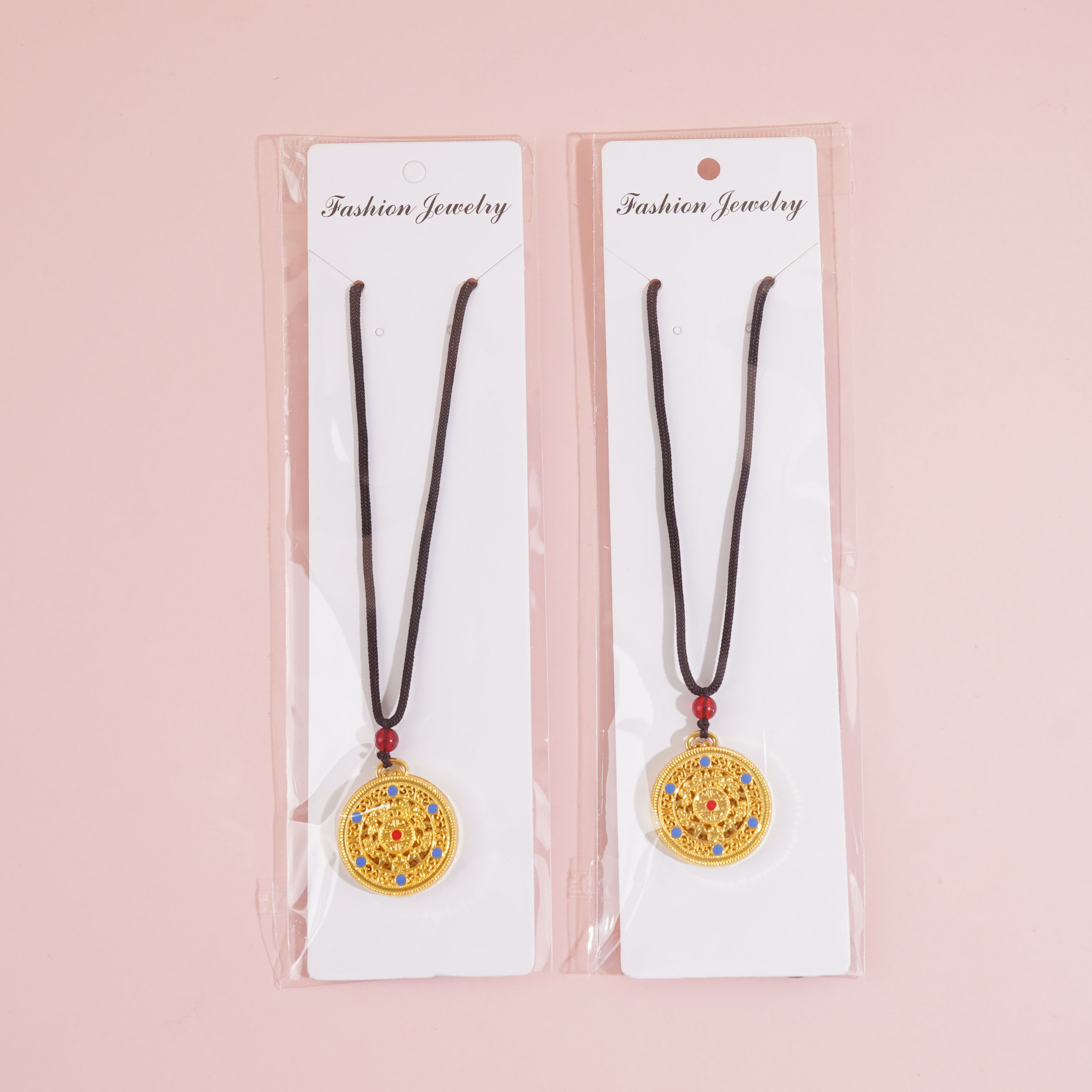 JXL-208金色八宝罗盘项链